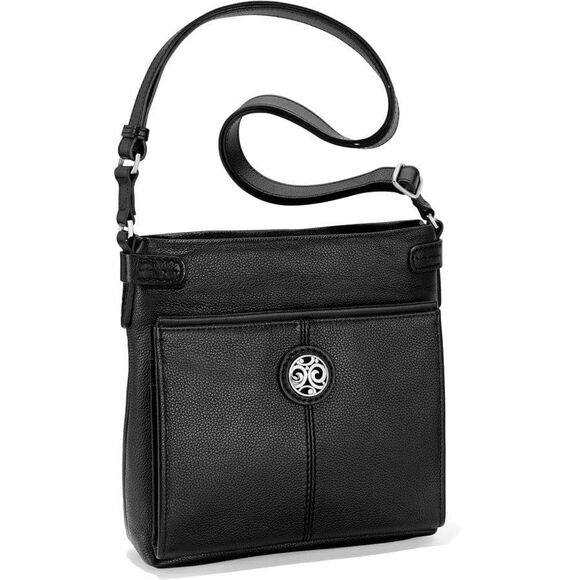 NWOT Rare Brighton Selena Organizer Pebble Leather Silver Hardware Crossbody Bag - Picture 1 of 8